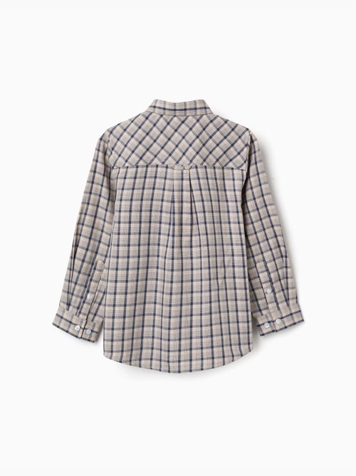 Camicia a manica lunga in cotone con motivo a quadri - Kiabi Camicia a manica lunga in cotone con motivo a quadri - Kiabi
