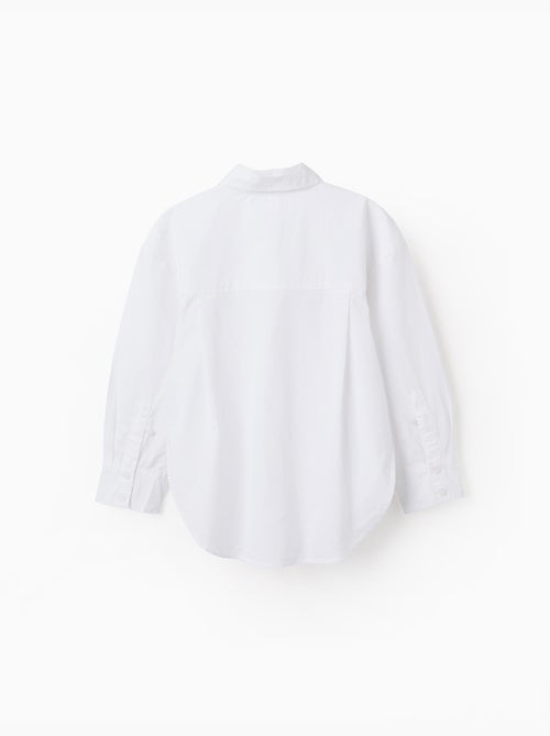 Camicia a manica lunga in popeline con spalle scese - Kiabi