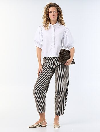 Camicia a maniche corte a palloncino