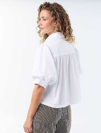 Camicia a maniche corte a palloncino