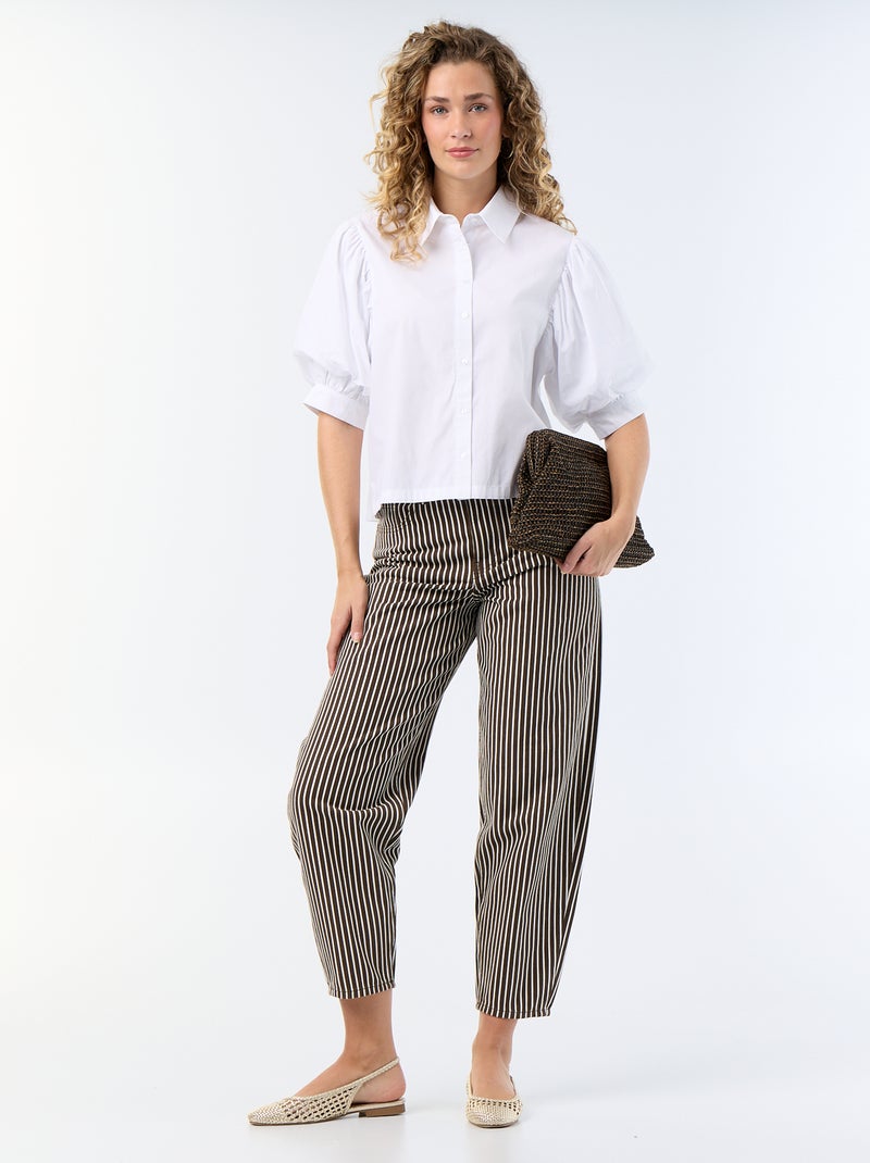Camicia a maniche corte a palloncino Bianco - Kiabi