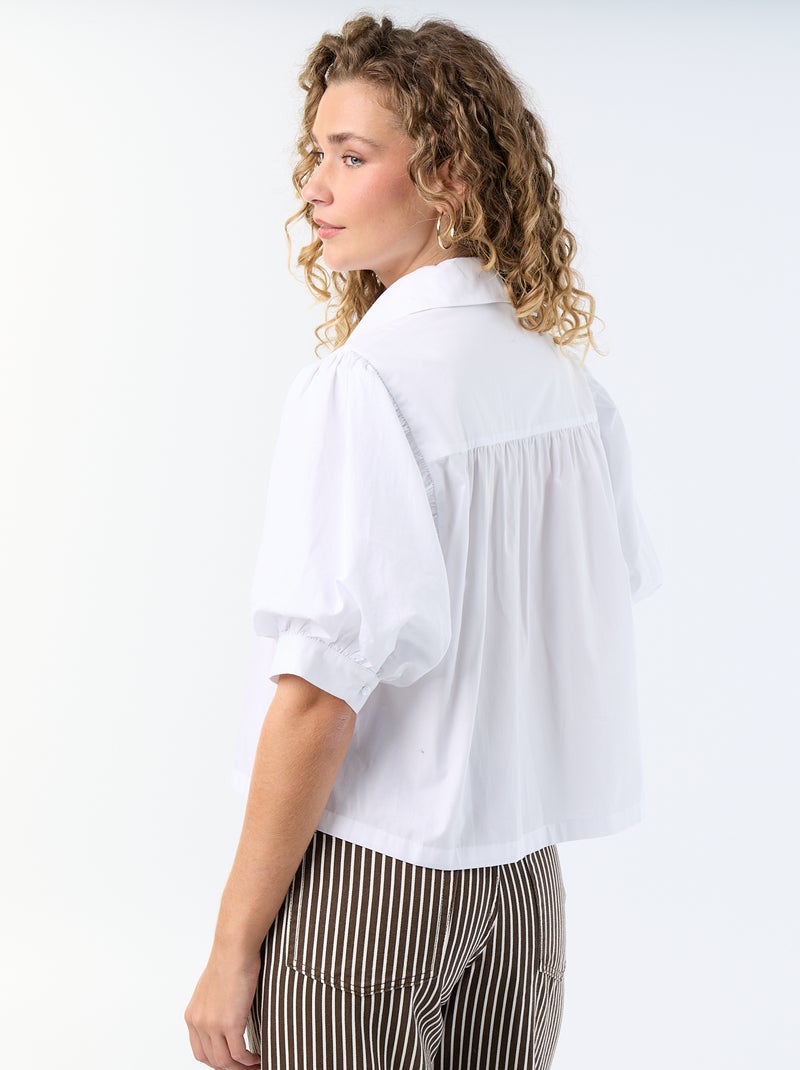 Camicia a maniche corte a palloncino Bianco - Kiabi