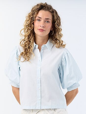 Camicia a maniche corte a palloncino