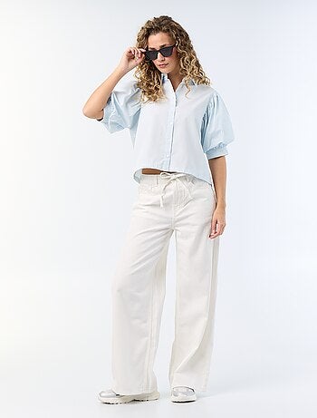 Camicia a maniche corte a palloncino