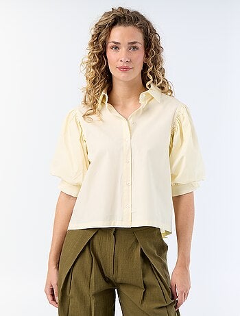Camicia a maniche corte a palloncino