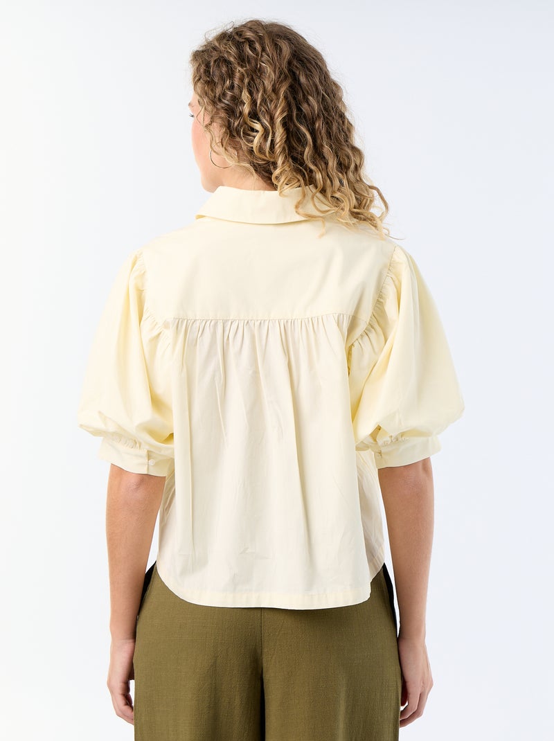 Camicia a maniche corte a palloncino Giallo - Kiabi