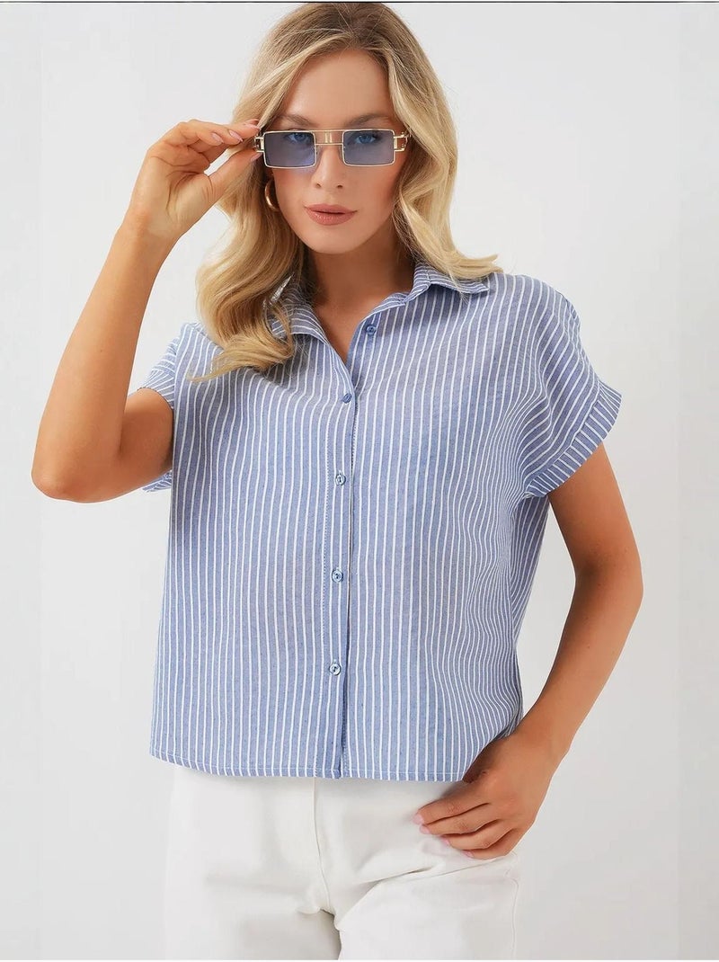 Camicia a maniche corte a righe bdart Blu - Kiabi