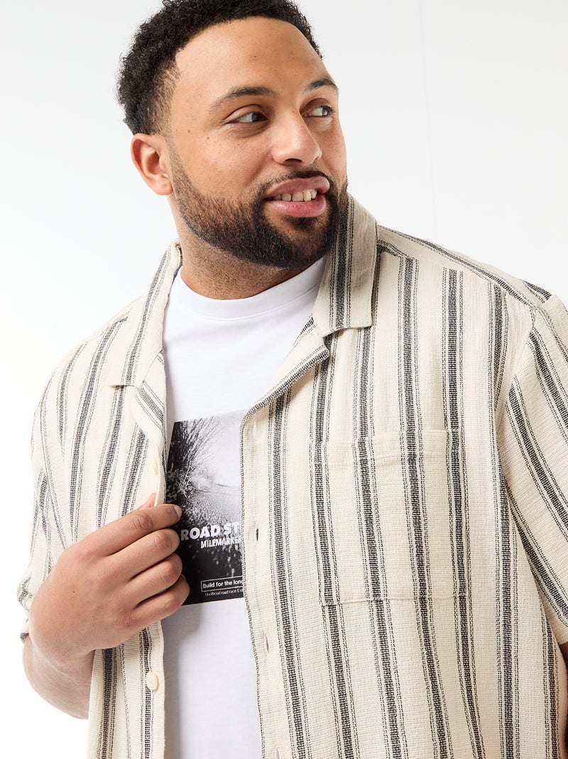 Camicia a maniche corte a righe Bianco - Kiabi