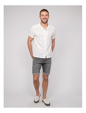 Camicia a maniche corte a righe DIVUGO