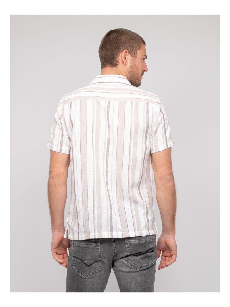 Camicia a maniche corte a righe DOUPARICO Beige - Kiabi
