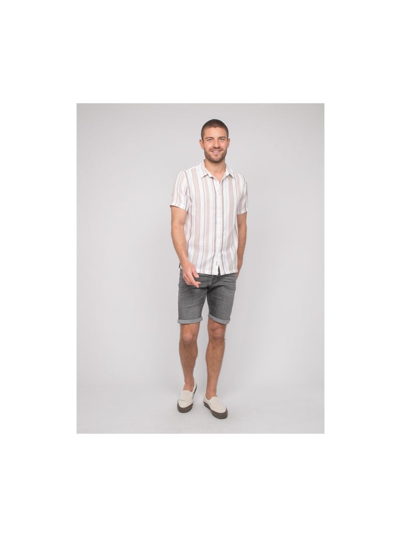 Camicia a maniche corte a righe DOUPARICO Beige - Kiabi
