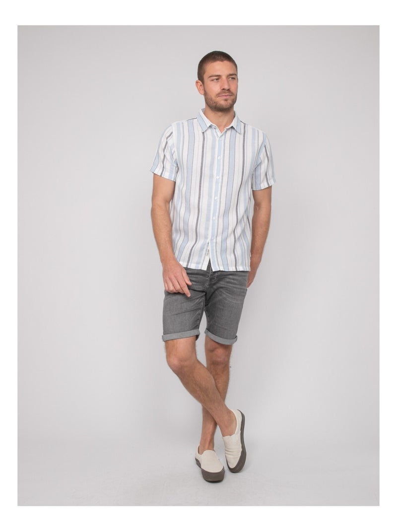 Camicia a maniche corte a righe DOUPARICO Blu cielo - Kiabi