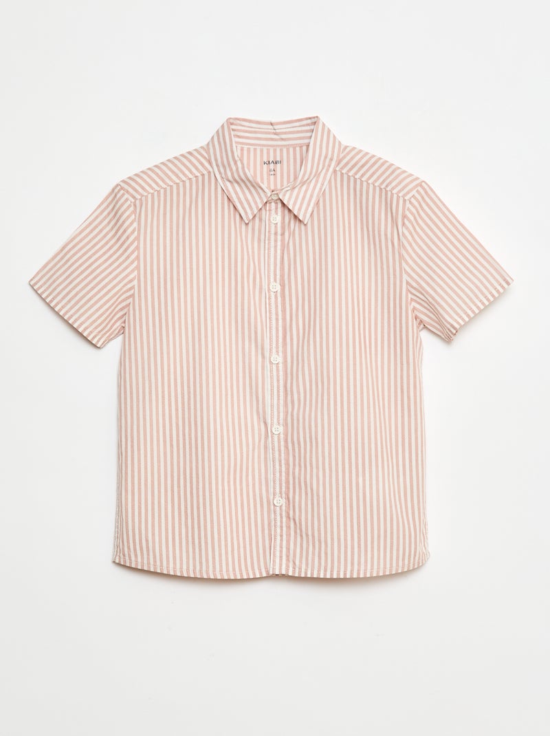Camicia a maniche corte a righe Marrone - Kiabi
