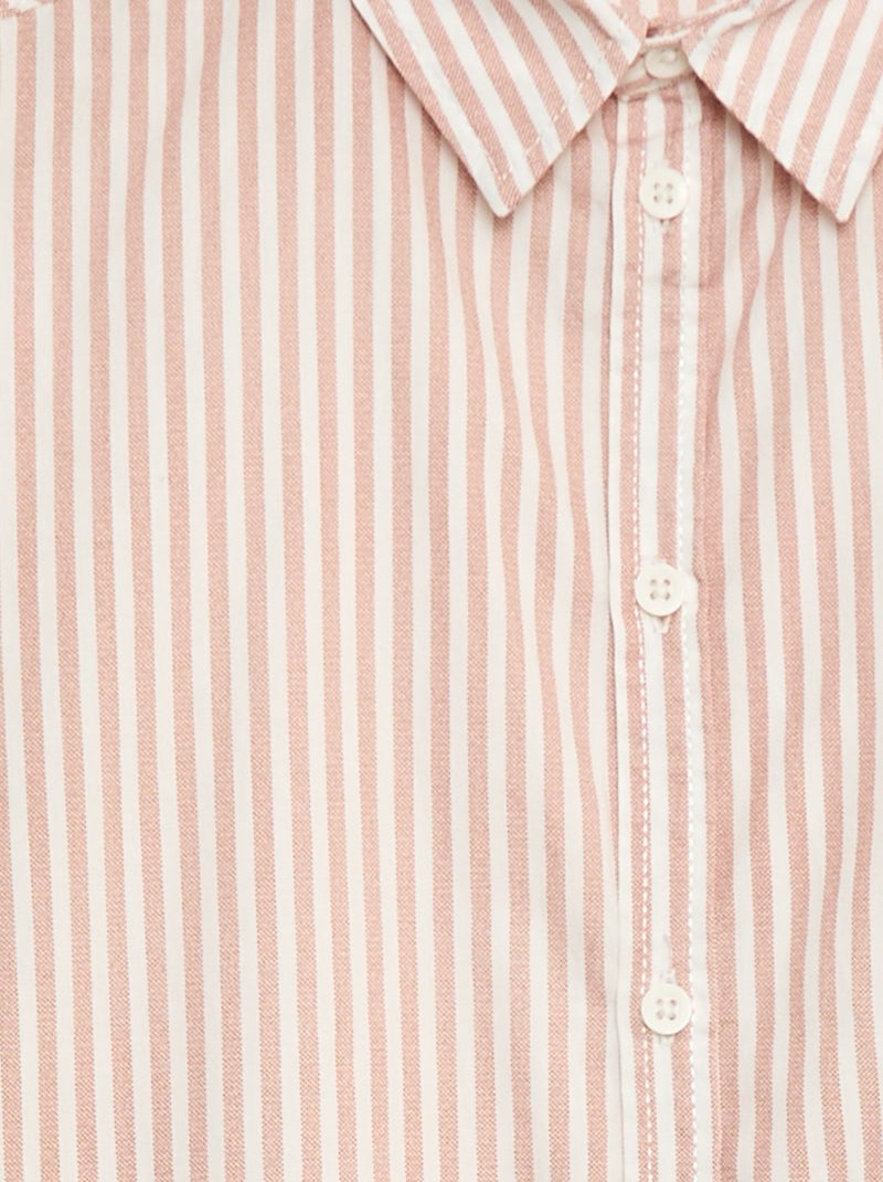 Camicia a maniche corte a righe Marrone - Kiabi