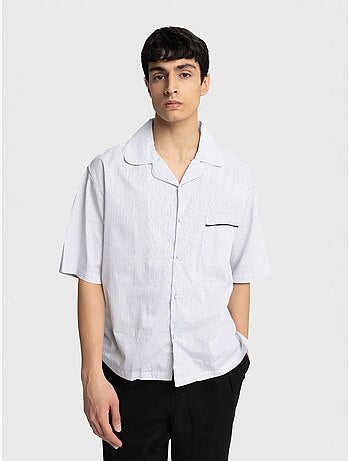 Camicia a maniche corte a righe sottili giesto