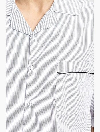 Camicia a maniche corte a righe sottili giesto