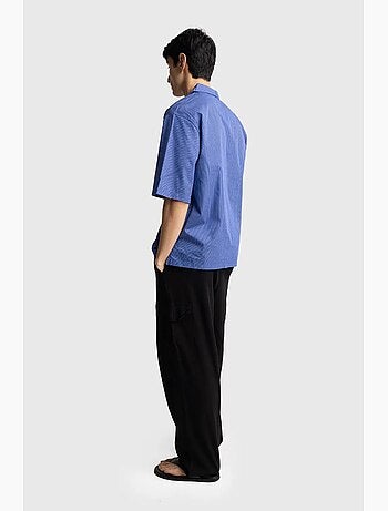 Camicia a maniche corte a righe sottili giesto
