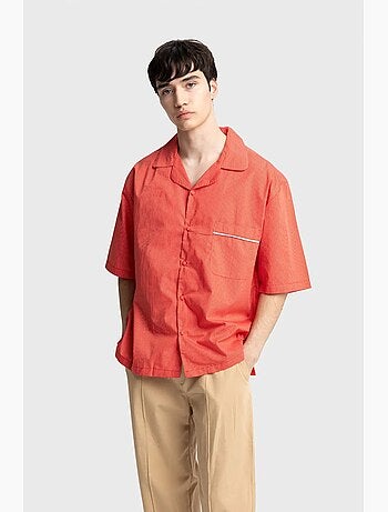 Camicia a maniche corte a righe sottili giesto