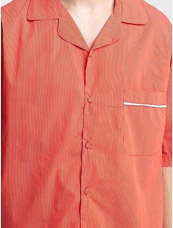 Camicia a maniche corte a righe sottili giesto