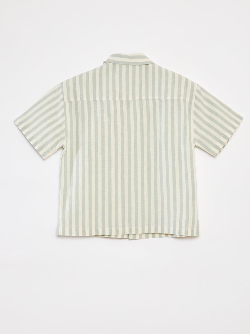 Camicia a maniche corte a righe VERDE - Kiabi