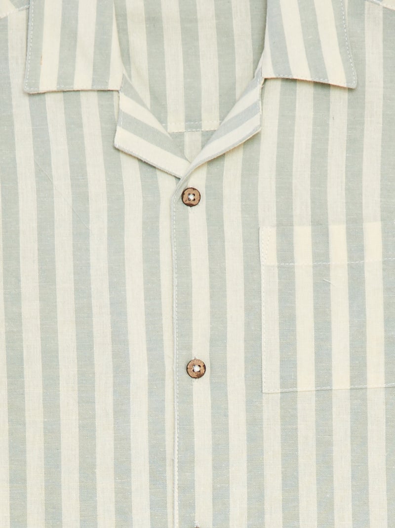 Camicia a maniche corte a righe VERDE - Kiabi