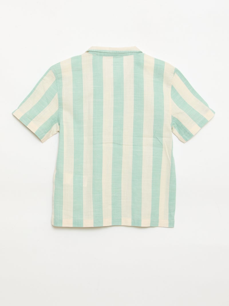 Camicia a maniche corte a righe Verde - Kiabi