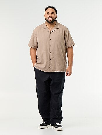 Camicia a maniche corte a tinta unita