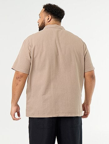 Camicia a maniche corte a tinta unita