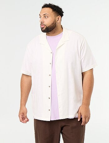 Camicia a maniche corte a tinta unita