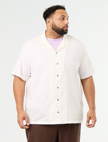 Camicia a maniche corte a tinta unita