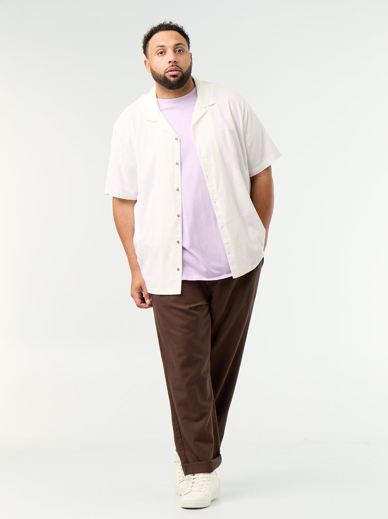 Camicia a maniche corte a tinta unita Bianco - Kiabi