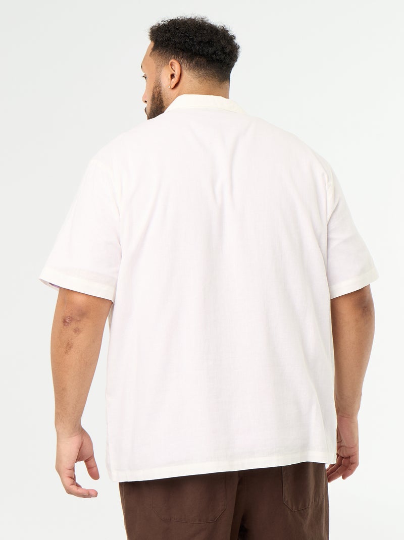 Camicia a maniche corte a tinta unita Bianco - Kiabi