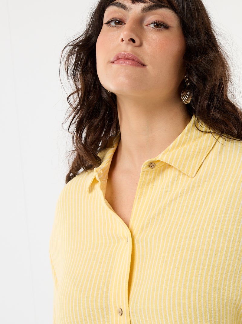 Camicia a maniche corte abbottonata Giallo - Kiabi