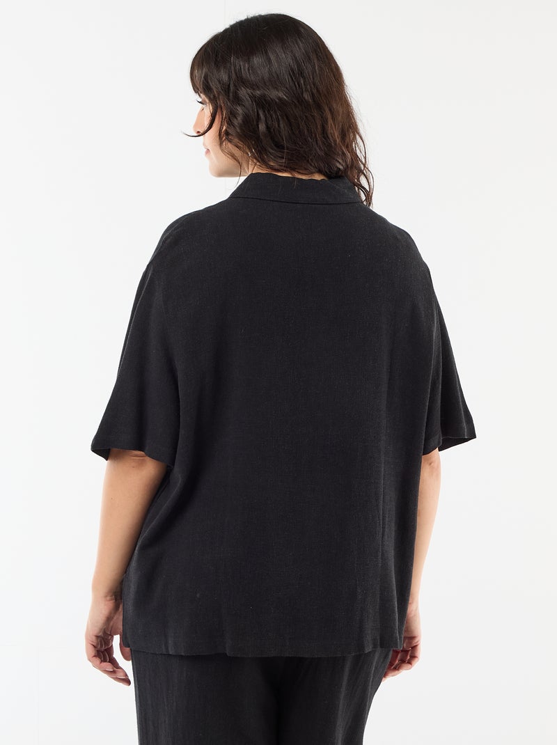 Camicia a maniche corte abbottonata Nero - Kiabi