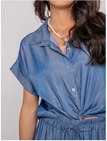 Camicia a maniche corte annodata OMERLIE