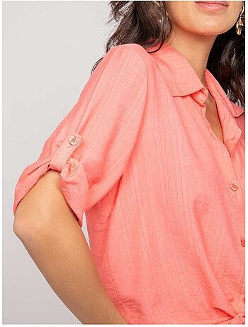 Camicia a maniche corte annodata OVELIE