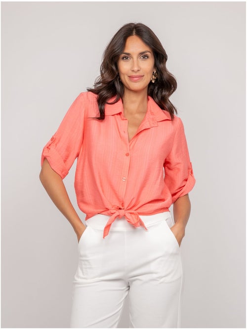 Camicia a maniche corte annodata OVELIE - Kiabi Camicia a maniche corte annodata OVELIE - Kiabi