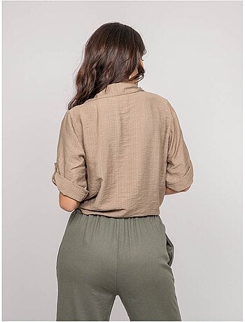 Camicia a maniche corte annodata OVELIE