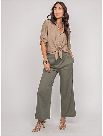 Camicia a maniche corte annodata OVELIE