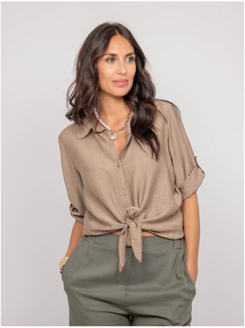 Camicia a maniche corte annodata OVELIE - Kiabi