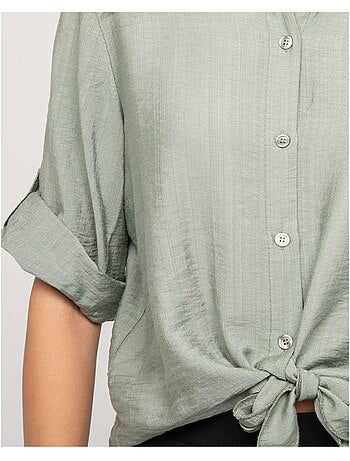 Camicia a maniche corte annodata OVELIE