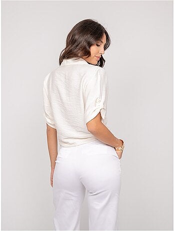 Camicia a maniche corte annodata OVELIE