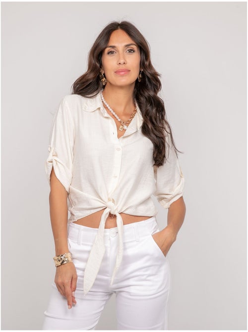 Camicia a maniche corte annodata OVELIE - Kiabi