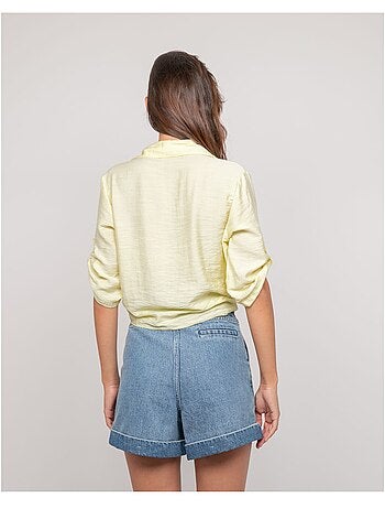 Camicia a maniche corte annodata OVELIE