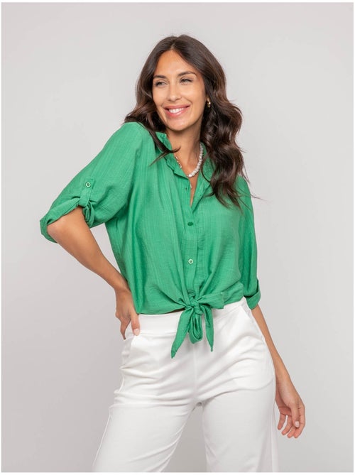 Camicia a maniche corte annodata OVELIE - Kiabi