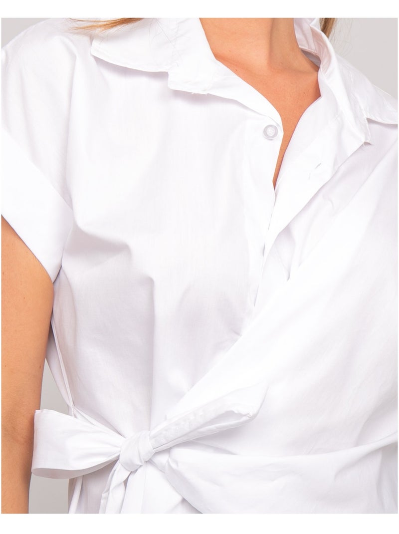 Camicia a maniche corte annodata sul lato OMERVA Bianco - Kiabi