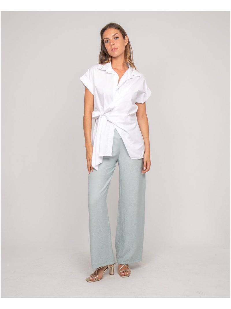 Camicia a maniche corte annodata sul lato OMERVA Bianco - Kiabi