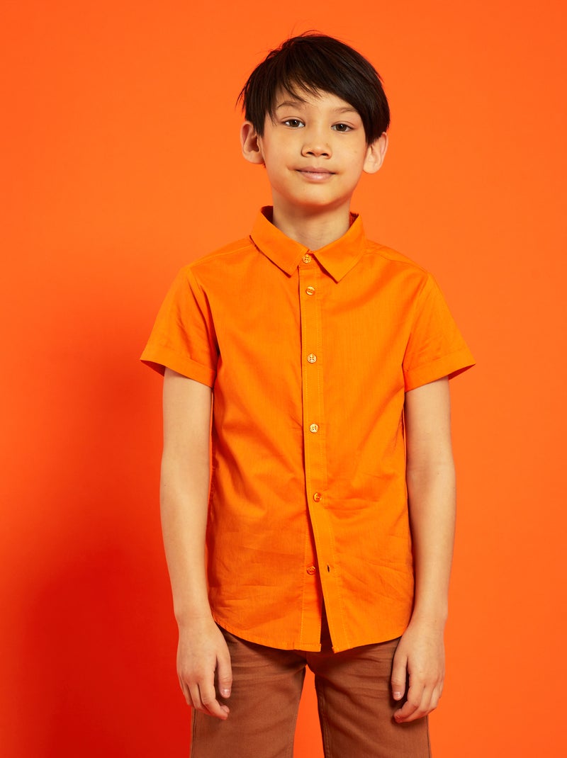 Camicia a maniche corte Arancione - Kiabi