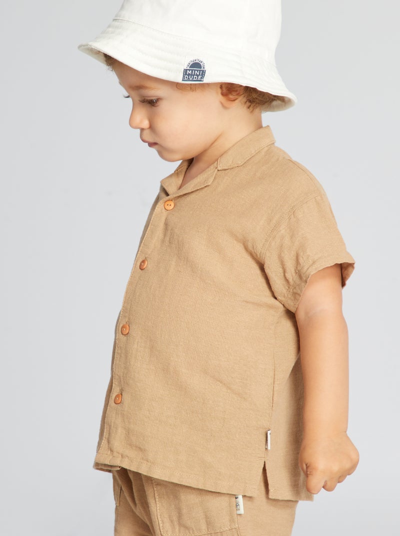 Camicia a maniche corte BEIGE - Kiabi