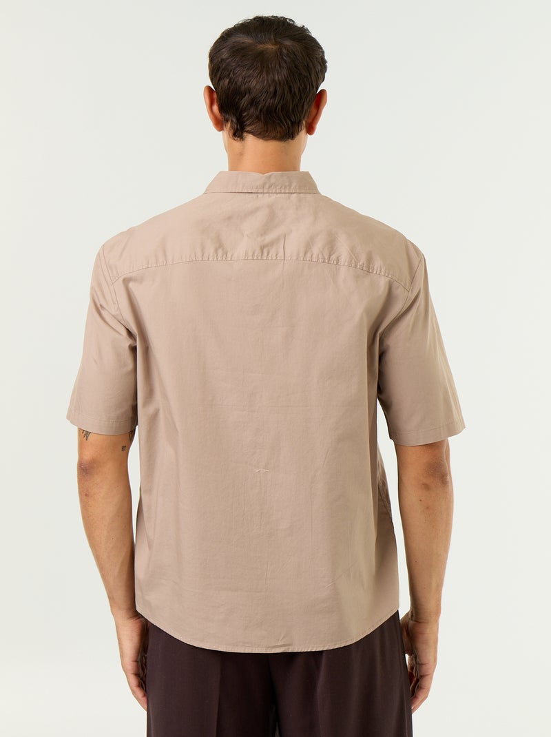 Camicia a maniche corte Beige - Kiabi